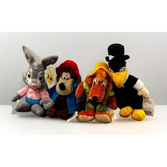 Disney Splash Mountain Bean Bag Plush Set Of 4 Brer Fox Rabbit Bear Vulture HM12